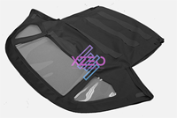 Para MBZ-107-BURG-STF, Compatible con Mercedes R107 SL 1972-89, Capota de Lona Suave Color Borgoña sobre Negro, Lona Americana