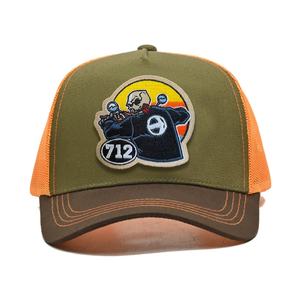 Casquette de camionneur pour homme à 5 panneaux, personnalisée, trois couleurs, motif en coton oblique, trou laser, broderie personnalisée du logo - Product Image 2