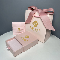 Emballage de bijoux luxueux personnalisé, boîte à tiroir en carton imprimé, emballage cadeau de luxe pour bijoux, avec pochette