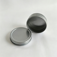 Boîte en fer blanc ronde grise de 50 x 18 mm en gros, avec couvercle à vis personnalisable, vide, pour emballage de bougies et cosmétiques