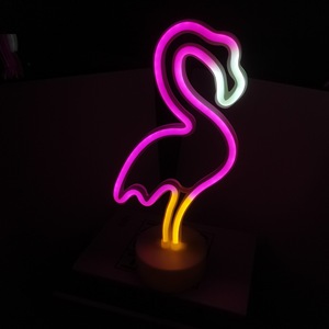 Neon Pink Flamingo <b>LED</b> <b>Night</b> <b>Light</b> Battery Powered Eco-friendly Plastic Gift for Kids Girls Room Desk Decor - Product Image 5