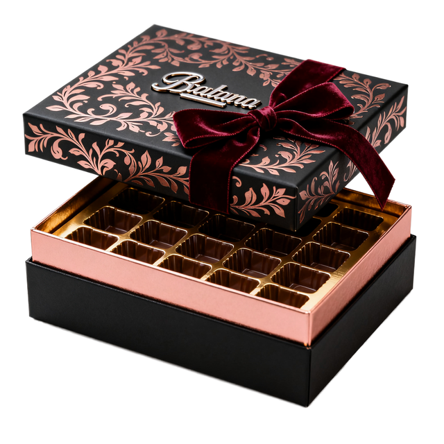 Recyclable Chocolate Folders Clear Window Heart Shape Foldable Food-Grade Paper Packaging for Photo Frame Gift Custom Logo