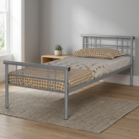 Cadre de lit simple en métal de haute qualité, lit plateforme minimaliste en acier, lit divan en fer pour la maison, l'hôtel, le dortoir