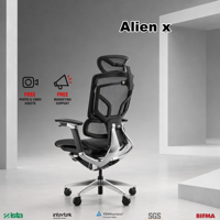 Chaise de bureau ergonomique en maille avec accoudoirs 5D, appui-tête 3D, cadre en aluminium, certifiée BIFMA EN 1335 pour les projets gouvernementaux et scolaires GTChair