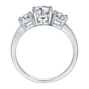 Anillos Sencillos de Plata de Ley 925 para Mujer, Anillo de Moissanita de 3 Quilates, Chapado en Oro de <span class=keywords><strong>18K</strong></span>, Anillos de Diseño de Moda al por Mayor - Product Image 5