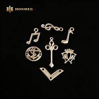 HONMEO Étiquette Métallique en Alliage de Zinc pour Jeans, Note de Musique Décorative Personnalisée, Or Poli, Vente en Gros