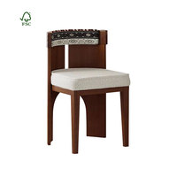 Chaise de salle à manger vintage en bois massif avec dossier, pour le bureau ou les loisirs, chaise en bois massif avec housse douce, chaise haut de gamme