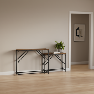 Mesa Consola Grande de Madera de Roble Ahumado con Base de Metal, Colección Premium de Mesas Consola - Product Image 2