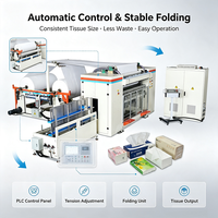 Máquina Automática para Doblar Pañuelos Faciales con Extracción Inferior