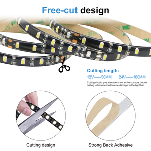Striscia LED ESann a Bassa Tensione Impermeabile IP65 60 LED/m SMD5050 PCB Nero 12V 24V DC 14.4W/M Nastro LED CRI 80 90 Adesivo 3M - Product Image 5