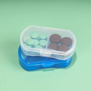 Mini pastillero de viaje personalizado al por mayor, 3 rejillas, compartimento rectangular transparente, pequeño organizador de plástico, caja de almacenamiento - Product Image 6