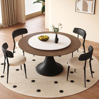 Meistverkauftes Rundes Holz-Esszimmer-Set mit Gepolsterten Stühlen & Koordiniertem Design Montiert für Familien-Esszimmer
