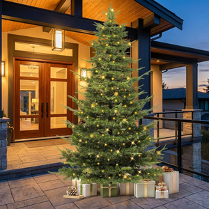 Árbol de Navidad Preiluminado de Abeto <span class=keywords><strong>Aspen</strong></span> de 6.6 pies con Control Remoto, 900 Puntas de PVC PE, 500 Luces, Decoración de Cristal, Árbol Artificial Verde con Soporte - Product Image 2
