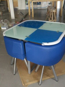 Bàn Đàm Phán Hiện Đại, Kính Cường Lực Kết Hợp Bàn Ăn Và Ghế Bốn Người, Bàn Cà Phê Nhỏ - Product Image 6