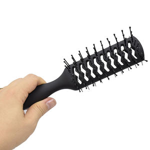 Çift taraflı Siyah Paddle Yastık Saç Masaj Fırça Saç Fırçası Tarak Plastik Tarak Saç Fırçası Berber fırça - Product Image 6