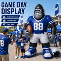 Mascotte gonflable de gorille joueur de rugby pour la publicité extérieure, idéale pour la décoration lors d'événements sportifs