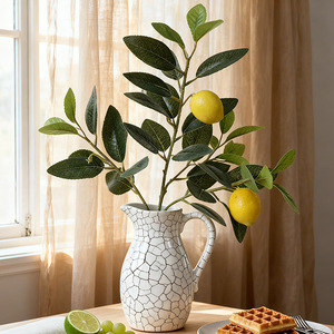 Ramas de Limón Artificiales Dream Castle con Frutos, 24 Pulgadas, Decoración Verde para Mesa del Hogar - Product Image 1