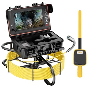 Caméra <span class=keywords><strong>d</strong></span>'<span class=keywords><strong>inspection</strong></span> vidéo pour canalisations et égouts avec localisateur 512 Hz, <span class=keywords><strong>endoscope</strong></span> de canalisation auto-nivelant 1080P, câble de 7 mm et écran IPS de 9 pouces - Product Image 1