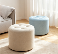 Tabouret bas moderne et compact, banc de style pierre, robuste, durable, en tissu imperméable et écologique, rouge, pour appartement, chambre, salle à manger, usage extérieur