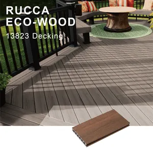 Sàn Gỗ Wpc Gỗ Tếch Màu Gỗ Tự Nhiên Không Thấm Nước Hồ Bơi Giá Rẻ Composite Decking Sàn Ngoài Trời Ban Boong Tấm Ván