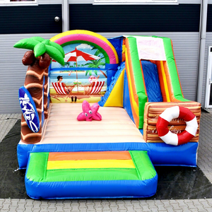 Castillo inflable de playa, brincolín inflable de calidad comercial con tobogán. - Product Image 1