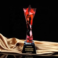 Trophée en cristal pentagramme gravé, style HONOR, personnalisation, récompense pour les grands événements, réunions annuelles, souvenir musical