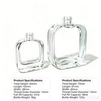 Flacon de parfum en verre rectangulaire avec pompe pulvérisatrice filetée 30ML/60ML