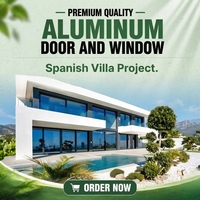 Ventana de Aluminio de Diseño Francés con Doble Acristalamiento, Automática, Corredera, con Persianas, Apertura Horizontal, Insonorizada, Estilo Villa Española