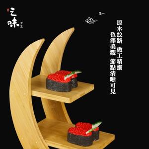 Support à gâteau en bambou gravé créatif en forme de lune, écologique, modèle Shandong, support à <span class=keywords><strong>sushi</strong></span> pour décoration d'anniversaire - Product Image 4