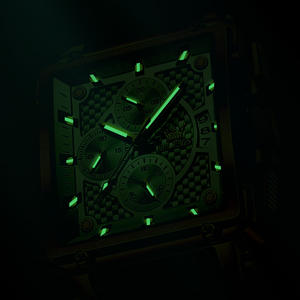 <span class=keywords><strong>Montre</strong></span> à quartz carrée de luxe pour homme OEM 9925, étanche, bracelet en cuir et boîtier en alliage, style <span class=keywords><strong>noir</strong></span> tendance - Product Image 4