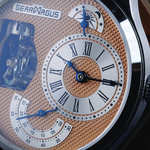 นาฬิกา GearMagus MS10-01 รุ่น Vertical Tourbillon หน้าปัด Guilloche แสดงเวลาทั้งกลางวันและกลางคืน กระจกแซฟไฟร์ หรูหรา พรีเมียม ระบบออโตเมติก ดีไซน์โดดเด่น - Product Image 5