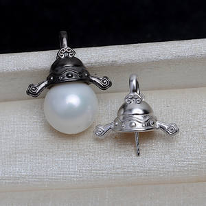 จี้เงินแท้ S925 รูปเทพเจ้าแห่งความมั่งคั่ง พร้อมไข่มุกบาร็อค 10-17 เม็ด สำหรับผู้หญิง ทำเครื่องประดับ DIY แบบกึ่งสำเร็จรูป 4118 - Product Image 2