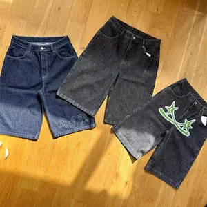 Wholesale Street Style Custom Denim Jeans Embroidered Logo Cotton Japanese Fabric Shorts