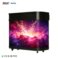 Table de DJ incurvée à LED, écran LED GOB HD, taux de rafraîchissement élevé, forme elliptique personnalisée. Idéal pour les événements scéniques, les stands et les comptoirs.