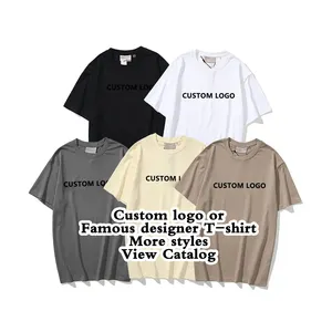 Kaus pria Premium merek desainer kustom kaus dasar katun kaus desainer berukuran besar Hip Hop