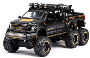 1:24 <span class=keywords><strong>Ford</strong></span> Raptor F150 moulé sous pression modèle de voiture jouet pour enfants retirer <span class=keywords><strong>6x6</strong></span> grande roue tout-terrain camion en métal avec son/lumière - Product Image 4
