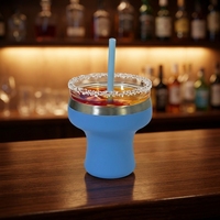 Gobelet à cocktail Saltini 16 oz, gobelet à margarita isotherme avec couvercle - Garde les boissons froides pendant 10 heures - Verres à cocktail