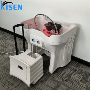 Kisen bon emballage shampooing Bac tête <span class=keywords><strong>Spa</strong></span> bassin cheveux Machine de lavage nouvelle mise à niveau avec des réservoirs légers chauffage Tie Pod poignée roues - Product Image 6