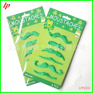 Green <b>Fake</b> <b>Moustaches</b> 6 Pcs St Patrick's Day Costume Props Made In China LPP4553 - Product Image 1