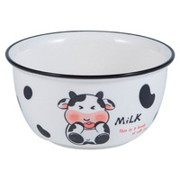 Ensemble de bols et assiettes en céramique pour enfants, style Instagram mignon, série Dudu Cow, compatible micro-ondes, vaisselle de table pour la maison
