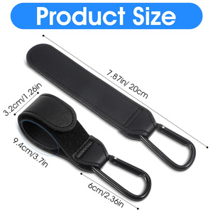 2 PCS Stroller <b>Hooks</b> for Bags Multipurpose Stroller Straps with Large Carabiner <b>Clip</b> for Strollers Organizer Accessories - Product Image 3