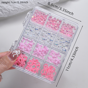 12 Grilles de Breloques 3D Nœud Papillon pour Ongles, Adorables Rubans et Perles, Bijoux d'Ongles de Luxe, Fournitures de <span class=keywords><strong>Manucure</strong></span> DIY, Décorations pour Ongles - Product Image 6