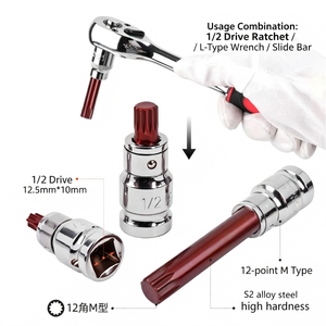 12M 1/2 S2coupling boxinstrument of vehicle maintenance and repair12-<b>point</b> M-shapedSocket set for screwdrivers12-pointed flower - Product Image 5