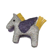 Petit Pégase créatif en cuir pour le bricolage, pendentif de sac de poney en strass, ange volant, cheval, porte-clés, accessoires de bijoux, vente en gros