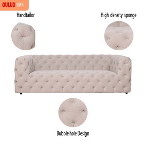 Salon <span class=keywords><strong>Convertible</strong></span> Carré Sectionnel Canapé Design Moderne <span class=keywords><strong>Tissu</strong></span> <span class=keywords><strong>Chesterfield</strong></span> Style Trois Places Écologique Réglable - Product Image 1