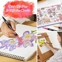 Marqueurs d'art à double pointe, 60 couleurs, stylo à double embout professionnel, ensemble de peinture pour adultes, coloriage, dessin d'anime, illustration