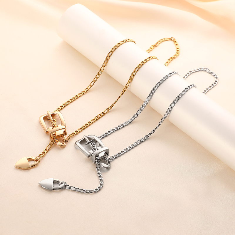 Fashion Watch Buckle Necklace Hip Hop