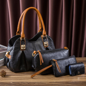 Conjunto de 4 Bolsos Vintage para Mujer: Bolso de Hombro, Bolso Cruzado, Bolso Tote y Monedero con Cierre, Resistentes al Agua, para Uso Diario y Viajes - Product Image 2
