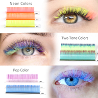 Extensions de cils individuels colorés EMEDA en gros, plateaux de cils marron velours cachemire, mélange de couleurs 007, fournitures d'extensions de cils volume vison
