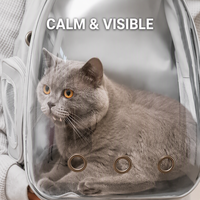Tas Ransel Pengangkut Kucing Kapsul Luar Angkasa dengan Jendela Transparan Kubah Gelembung untuk Kucing dan Anak Kucing, Pemandangan Panorama, Ventilasi Udara, 7.5kg